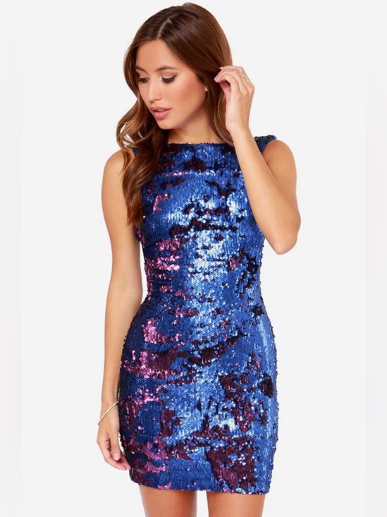 Dress the Population Dresses & Skirts - Dress the Population Purple kim Sequin cocktail mini dress party evening M y2k